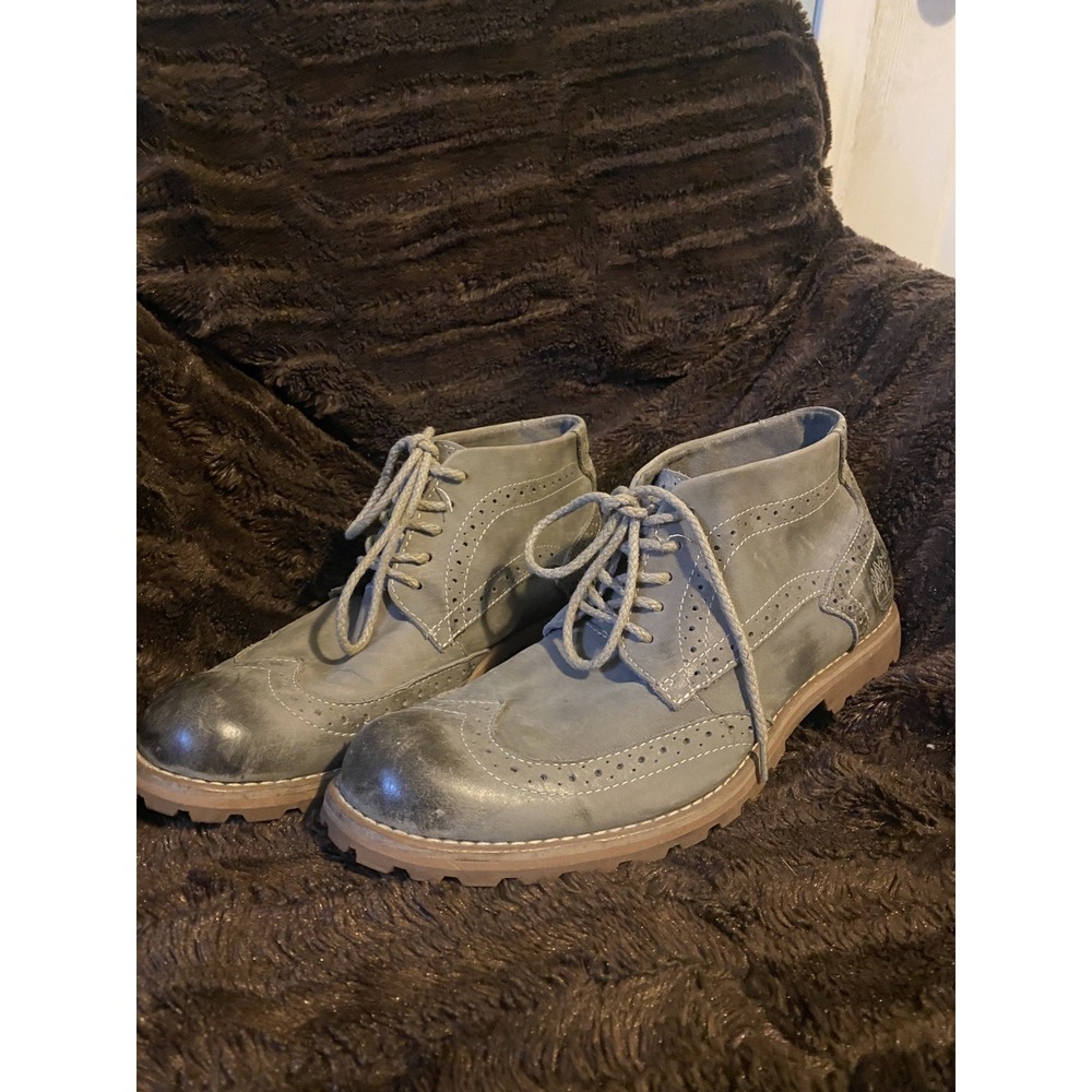 Timberland Earthkeepers 73187 Men's Gray Leather Wingtip Chukka Boots Size 8M